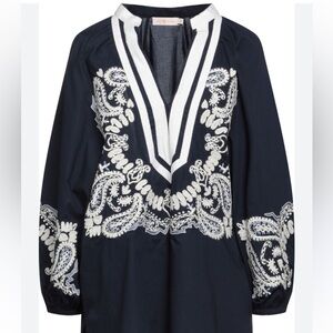 Tory Burch embroiled caftan - navy